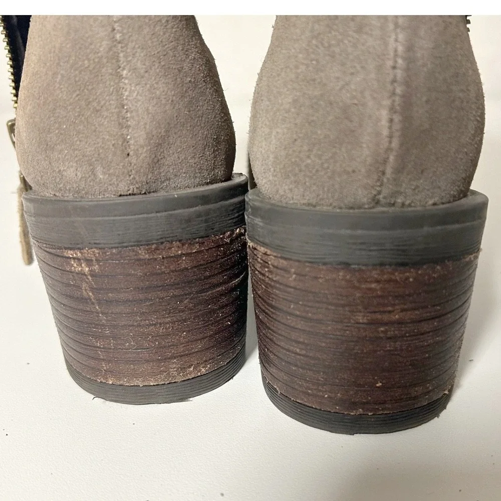 Vintage foundry women's Jeanette leather suede boots olive faux fur lined size 9 - Picture 10 of 10